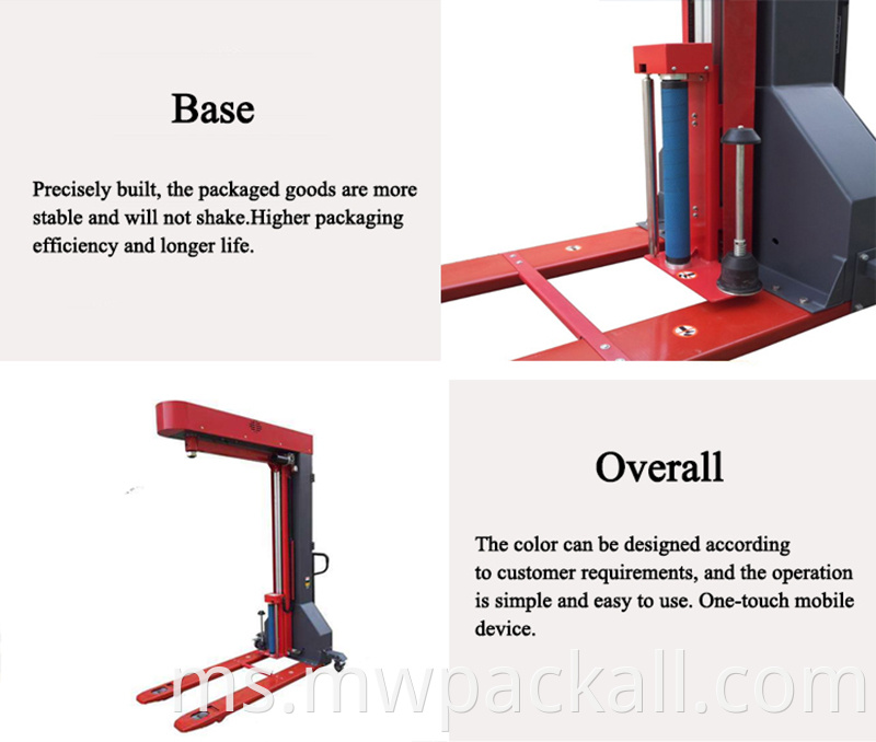 Mesin Pembungkusan Putar Rotary Forklift Sepenuhnya, Mesin Pembalut Forklift Stretch